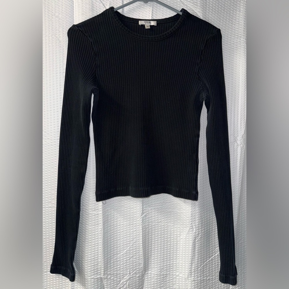 AGOLDE Black Alma Long Sleeve T-Shirt Size M